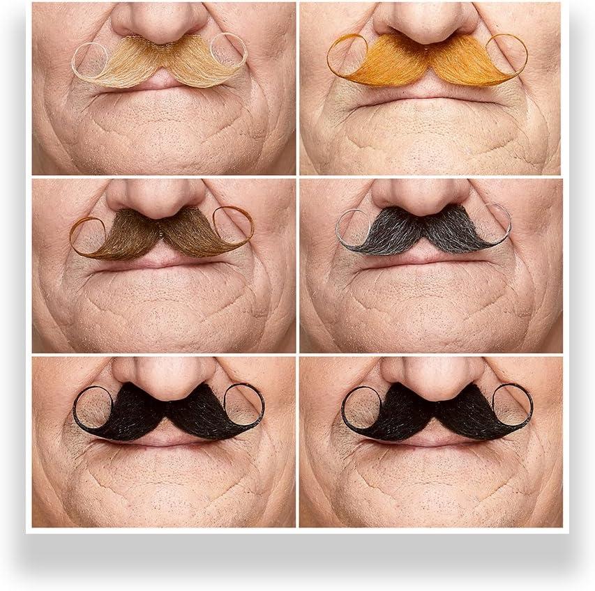 Mustaches Self Adhesive Fake Mustache Mix, Novelty, False Facial Hair Value Pack (6pcs.) (Ginger)