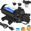 ECO-WORTHY 33-Series Industrial Water Pressure Pump 110V AC 4.0GPM 50PSI RV Fresh Water Diaphragm Pump include Garden Hose Adapters for Irrigation Marine Boat Sprinkler Faucet