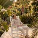 Ciokea Oversized Outdoor Rocking Chair, 380lbs Heavy-Duty Large Patio Rocker, Weather Resistant & Anti-Fade Porch Chair, High Back Cozy Rocking Chair for Outside, Fire Pit, Deck, Garden, White