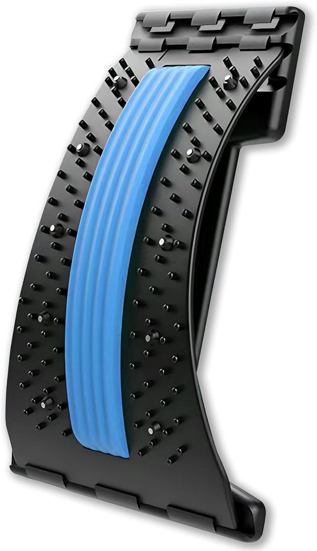 Back Stretcher,4 Level Lumbar Support Board, Spine Alignment Massager for Herniated Disc,Sciatica, Scoliosis,Upper & Lower Back Pain Relief (Blue)