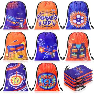 Honoson 24 Pieces Dart Party Favors Bag 5.12 x 7.09 Inch Gun Party Gift Drawstring Bag Dart Goodies Candy Treat Pouch for Gun Birthday Game Target Theme Decor Supplies