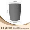 Small Plastic Trash Can - 1.8 Gallon - Grey - Wastebasket Garbage Can Container - Bathrooms, Laundry Room, Kitchens, Offices