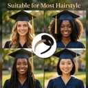 2 x Graduation Cap Headband - 3pcs Upgraded Anti-Slip Comfortable Grad Cap Headband Graduation Accessories for Graduates, Women, Students (Black 3pcs)