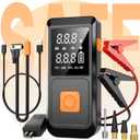 Jump Starter with Air Compressor, 4000A 12V Car Battery Jumper Starter Box (10.0L Gas/8.0L Diesel) with Jumper Cables, LCD Display, 150PSI Tire inflator, LED Flashlight & Power Bank