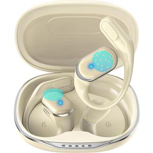 Wireless Earbuds Bluetooth Headphones - 3-in-1 Translation Earbuds Real Time - Open Ear Language Translator Earbuds - HD Sound, 68H Long Playtime, IPX5 Waterproof Ear Buds for Workout/Sports, Beige