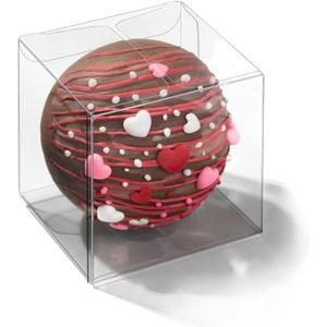 50Pack Clear Hot Chocolate Bomb Boxes Small Gift Boxes for Cupcake Candies Birthday Wedding Party Favor Boxes( 3x3x3Inches)
