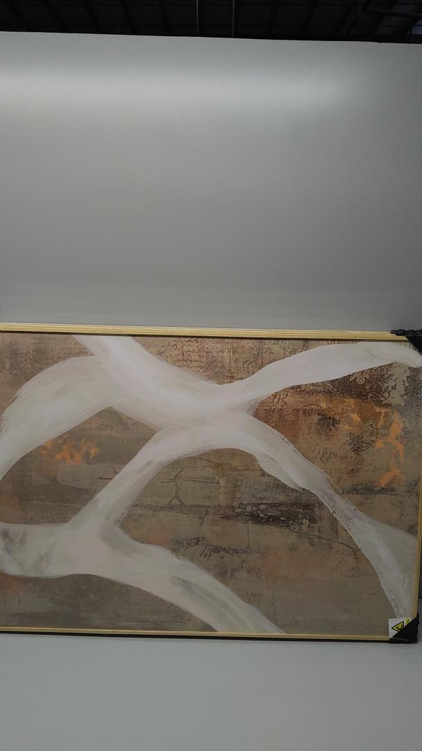 White Gold Wall Art - Abstract Framed Large Size Black White Gold Hand Drawn Textures Artwork Ink Dances With Gold Canvas Painting for Living Room Office Hallway Bed Above Decor 29"X58"
