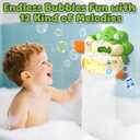 Lehoo Castle Bath Bubble Machine, Light Up Musical Bubble Bath Toys for Toddlers 1-3 Automatic Bubble Maker for Bathtub Dinosaur Toys for Bath, 15 cm x 20 cm x 18 cm
