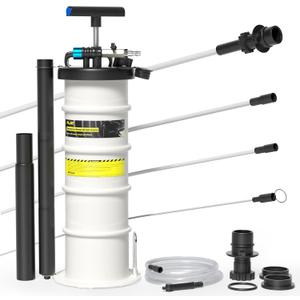 KJE 6.5L Pneumatic/Manual Oil Fluid Extractor Pump, Fluid Extractor with Pipe Storage Units, Oil Extractor Pump for Oil Change with Full Set Accessories for Automotive/Marine Oil Change