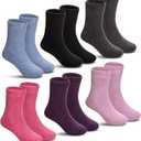 DoSmart Children's Winter Warm Wool Solid Color Socks Kids Boy Girls Hiking Thermal Boot Crew Socks 6 Pairs (4-7 Years)
