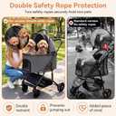 Pet Stroller for Small & Medium Pets, 3-in-1 Dog Stroller with Detachable Carrier & Car Seat, 50 lbs Capacity for 1 Medium or 2 Small Pets, Aluminum Frame, Spring Damping System, Dual Brake, Grey