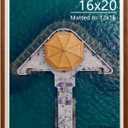 Handcrafted Natural Wood Picture Frame with Mat for Wall and Tabletop display (Walnut, 16x20 matted to 12x16)