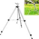 Heavy Duty Impact Sprinkler on Tripod Base,50 Inch Tripod Sprinkler with Brass Nozzle for Yard Large Area,Extra Tall 360 Degree Rotating,Waters Up to 90 Ft,Legs Extend Up to 50"
