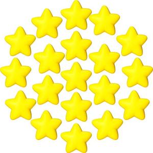 30 Pieces Star Stress Ball Bulk Mini Foam Stress Relief Squeeze Ball Toys for School Carnival Reward, Student Prizes, Party Bag Fillers, Hand Exercise(Yellow)