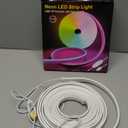 Neon Rope Lights16.4ft RGB LED Strip Lights with App Control,Music Sync Flexible DIY Design,5V USB Powered Neon Lights for Bedroom,Gaming,and Party Decoration(with Adhesive Backing)