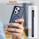 SUPFINE Magnetic for iPhone 14 Pro Max Case with Screen Protector (Compatible with MagSafe) (Military Grade Drop Protection) Translucent Matte Shockproof Phone Cover, Dark Blue
