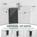 Aomasi Brushed Nickel Swivel Towel Bar, 304 Stainless Steel Triple Rotatable Towel Rack, Wall Mounted