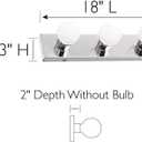 Design House 500850 3-Light Vanity Strip Light Contemporary Dimmable for Bathroom, Bedroom, Makeup Vanity, Polished Chrome