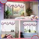Embroidered 250 Anniversary Patriotic Kitchen Curtain Valance 58 x 14 Inch 4th of July 250 Years of Freedom Red White Blue Eagle Window Treatment Valance Curtain for Memorial Day