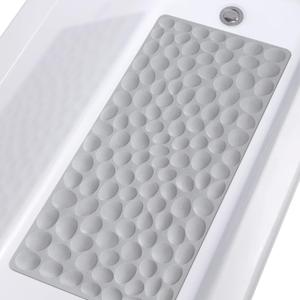 Non-Slip Bathtub Mat OTHWAY Soft Rubber Bathroom Bathmat with Strong Suction Cups (Grey) (31.5" x 16" (Rectangular))