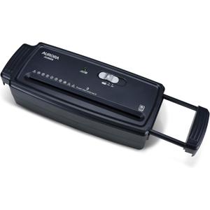 Aurora AU660S 6-Sheet Strip Cut Paper/Credit Card Shredder Without Wastebasket, Portable with Extendable Arm, Black