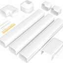 11 Ft Mini Split Line Set Cover 3 Inch, PVC & PP Line Hide for Mini Split, Line Cover Set Universal for Mini Split AC & Central AC