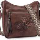Crossbody Bags for Women Trendy Vegan Leather Hobo Purses Embossed Shoulder Handbag Lightweight Travel Purse