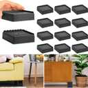 EGTTGIN Bed Risers 1 inch, 2 inch, 3 inch, 4 inch Heavy Duty, Adjustable Furniture Riser for Table Desk Couch Sofa Chair Recliner Leg Frame Dorm, Stackable Bed Raisers Blocks (Black 6 Pack, 2 inch)