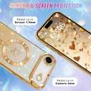 Bonoma Compatible with iPhone Air Case 2025 Support for MagSafe, Plating Heart Glitter Magnetic Case TPU Camera Protection Back Cover for Phone Case -Gold