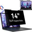 Magnetic 14 Inch Laptop Privacy Screen for 16:9 Computer Monitor, Removable Anti Glare Blue Light Filter Protector, 14 in Privacy Shield Compatible with Lenovo Hp Dell Acer Asus Thinkpad Envy Xps