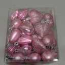 36Pcs Valentines Day Decor Heart Ornaments Pink Heart Shaped Baubles Ornaments for Valentine's Day Hanging Decorations or Wedding Anniversary Party Supplies Home Tree Decorations (4 Styles)