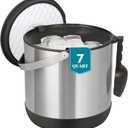 6.8L/7QT Large Insulated Ice Bucket with Lid & Scoop,Double-Wall Ice Bucket for Parties,Cocktail Bar(Black) (EXP 07/16/26)