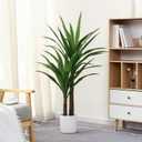 Dracaena Indoor Plant 4ft Tall Faux Plants Indoor Large Fake Plants Potted Yucca Tree Tropical Floor Plant Artificial Silk Palm Trees for Home Office Decor Housewarming Gift