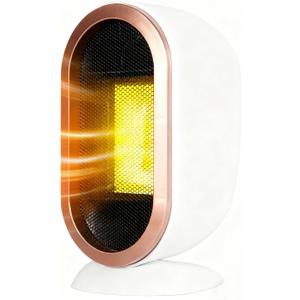 VNIMTI Space Heater, 1200W Portable Electric Heater indoor use, Mini Desk PTC Fast Heater for Office, Bedroom, Tip-Over & Overheat Protection, White