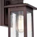 MICSIU Oil Rubbed Bronze Outdoor Wall Sconce, Clear Seedy Glass Outside Porch Sconce, 12 Inch Outdoor Light Fixture for House, Front Door, Entryway, Patio (1 Pack H12")