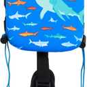 SwimWays Power Swimr Outdoor Pool Swim Vest for Kids, Adjustable Kid Pool Float for Swim Training, Medium, Shark