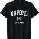 Oxford England Vintage Athletic Sports Design T-Shirt Size M, Black