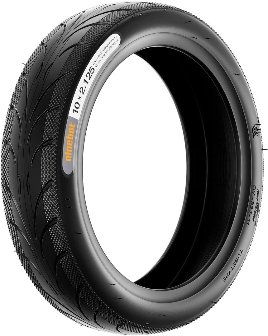 stio 10x2.125 Outer Tire Compatible with Ninebot by Segway Kickscooter F25/F30/F40/F65/D18W/D28U/D38U 10 Inch Non-Slip Scooter Tyre Replacement Original Accessories 1 Pack
