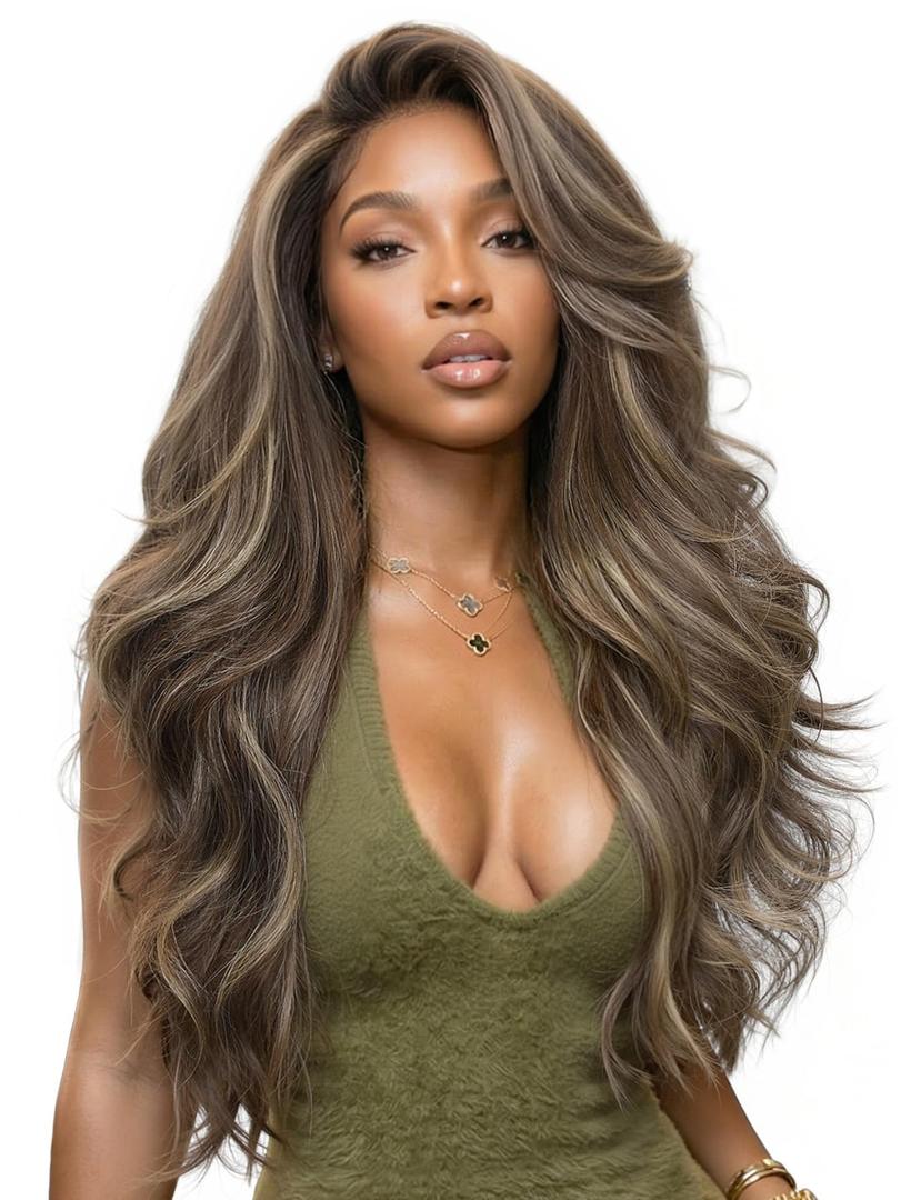 HANNE Wavy Filp Curls 13 * 6 HD Lace Front Wigs for Black Women(29 Inch)