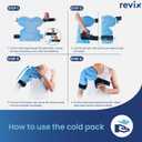 REVIX Shoulder Ice Pack for Rotator Cuff Cold Therapy, Arm Gel Ice Pack for Injuries Reusable, Flexible Cold Compression Wrap for Post-Workout Recovery, Fatigue and Shoulder Discomfort, Blue
