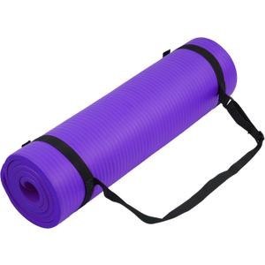 Fitvids Yoga Mat, 1/2-Inch Extra Thick High Density Exercise Mat, Anti-Tear Exercise Yoga Mat with Carrying Strap, Suitable for Various Yoga Exercises (Purple)