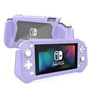 Switch Lite Protective Case Compatible with Nintendo, Kmasic Full-Body Rugged Protective Case Built-in Screen Protector TPU Anti Shockproof Cover Accessories for Nintendo Switch Lite, Purple