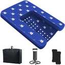 Inflatable Dock Platform, Dog Boat Ramp Floating Non-Slip Oxford and PVC with Water Ramp for Dogs Pool, Dock, Lake,Boat, with Traction Rope, Inflation Pump (4.5ft x 3ft x 6in) Light Blue