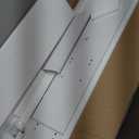 32"W Over The Toilet Storage Cabinet with Metal Frame and 7 Storage Shelves, Bathroom Organizer with Adjustable Shelves and Paper Holder, Farmhouse Storage Cabinet for Bathroom, Laundry, White