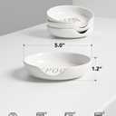 LE TAUCI Spoon Rest for Stove Top, Set of 4 Ceramic Spoon Holder for Kitchen Counter, 5-Inch Heat Resistant Utensil Rest for Cooking Spatula, Whisks, Ladle, Dishwasher Safe, Oyster White