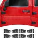 8PCS Door Hinge Covers Protector for 2007-2018 Jeep Wrangler JK JKU 4-Door (Matt Black)