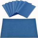 Cloth Navy Blue Placemats Set of 8, Linen Type Fabric Placemats Machine Washable Heat Resistant Placemats Polyester Place Mats for Halloween, Thanksgiving and Christmas Dining Table (Navy Blue)