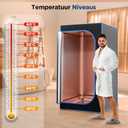 SereneLife Portable Sauna Box for Home, Infrared Sauna Tent with Heated Foot Pad and Folding Chair, Remote Control In-Home Spa, 35" x 71" - inch (Black)