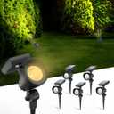 Solar Lights Outdoor, Solar Spot Lights Outdoor, 6 Pack IP44 Waterproof Solar Spotlights, Auto On/Off Solar Powered Garden Lights for Yard Pathway Driveway (Warm White) Bright Pathway