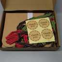 Brown Kraft Cookie Boxes with Ribbons & Stickers (20 Pack) 6.5 x 4 Small Cardboard Gift Boxes for Gift Giving, Baked Goods, Candy, Christmas, Decorative Food Packaging, Bakery Treats, Empty, Bulk